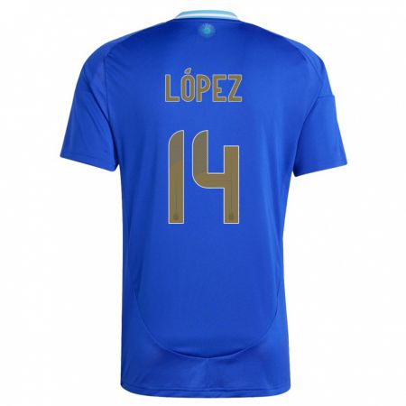 Kandiny Muži Argentína Lautaro Lopez #14 Modrá Dresy Idegenbeli Csapatmez 24-26 Triĭká