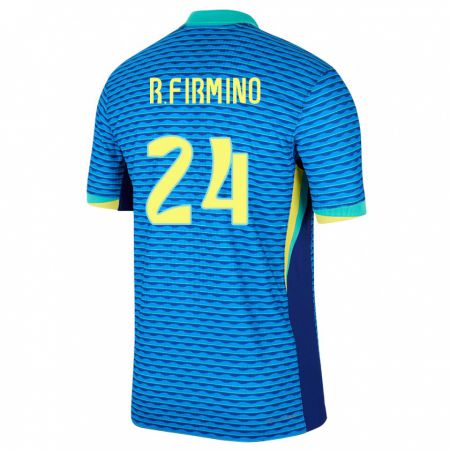 Kandiny Muži Brazília Roberto Firmino #24 Modrá Dresy Idegenbeli Csapatmez 24-26 Triĭká