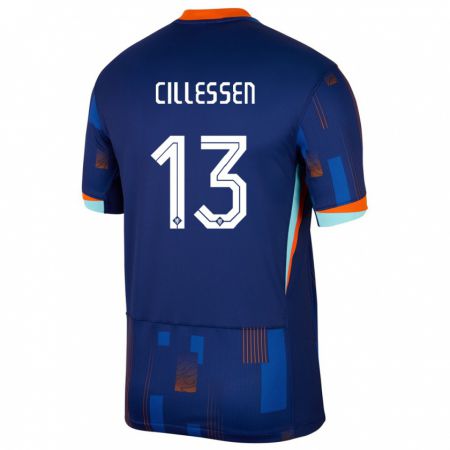 Kandiny Muži Holandsko Jasper Cillessen #13 Modrá Dresy Idegenbeli Csapatmez 24-26 Triĭká