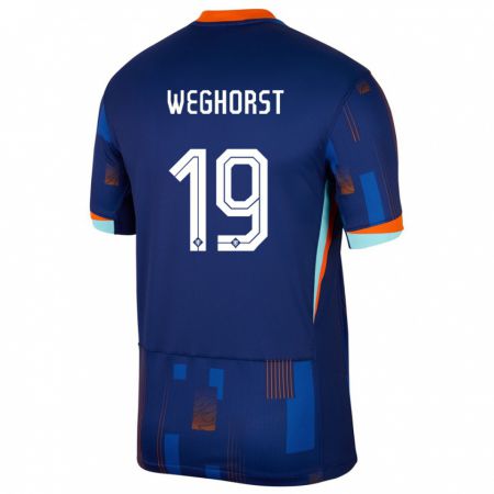 Kandiny Muži Holandsko Wout Weghorst #19 Modrá Dresy Idegenbeli Csapatmez 24-26 Triĭká