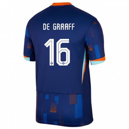 Kandiny Muži Holandsko Tom De Graaff #16 Modrá Dresy Idegenbeli Csapatmez 24-26 Triĭká