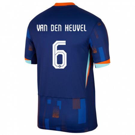 Kandiny Muži Holandsko Tim Van Den Heuvel #6 Modrá Dresy Idegenbeli Csapatmez 24-26 Triĭká