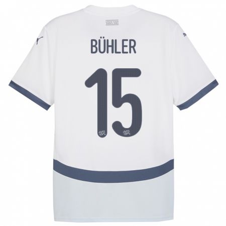 Kandiny Muži Švajčiarsko Luana Buhler #15 Biely Dresy Idegenbeli Csapatmez 24-26 Triĭká