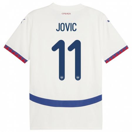 Kandiny Muži Srbsko Luka Jovic #11 Biely Dresy Idegenbeli Csapatmez 24-26 Triĭká