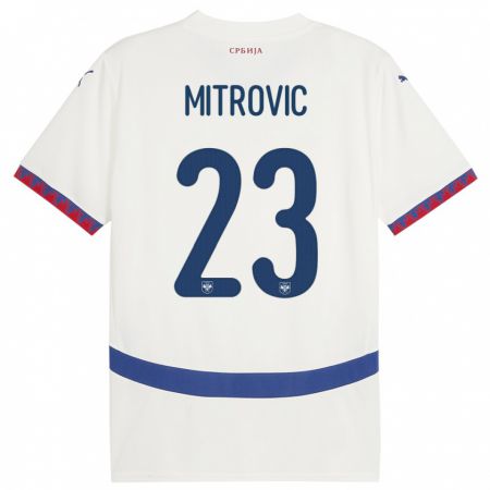 Kandiny Muži Srbsko Vuk Mitrovic #23 Biely Dresy Idegenbeli Csapatmez 24-26 Triĭká