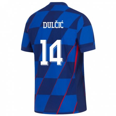 Kandiny Muži Chorvátsko Antonia Dulcic #14 Modrá Dresy Idegenbeli Csapatmez 24-26 Triĭká