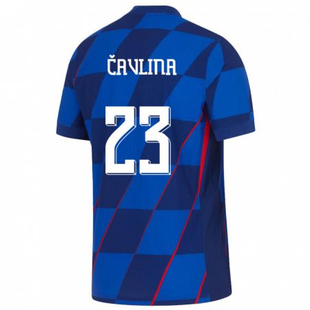 Kandiny Muži Chorvátsko Nikola Cavlina #23 Modrá Dresy Idegenbeli Csapatmez 24-26 Triĭká