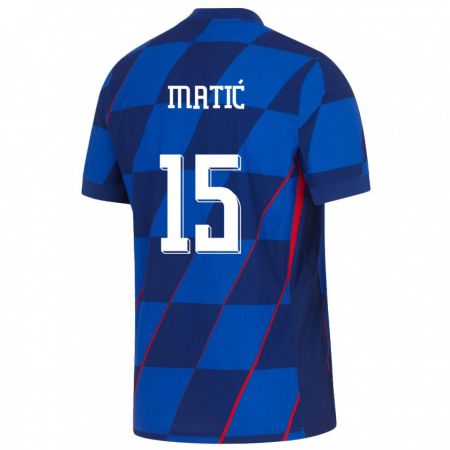 Kandiny Muži Chorvátsko Matej Matic #15 Modrá Dresy Idegenbeli Csapatmez 24-26 Triĭká