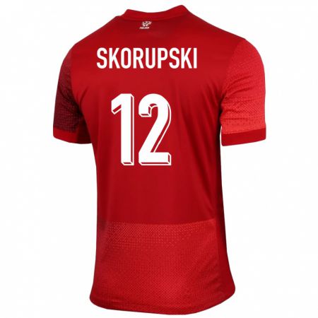 Kandiny Muži Poľsko Lukasz Skorupski #12 Červená Dresy Idegenbeli Csapatmez 24-26 Triĭká