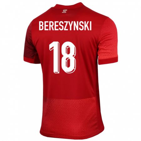 Kandiny Muži Poľsko Bartosz Bereszynski #18 Červená Dresy Idegenbeli Csapatmez 24-26 Triĭká