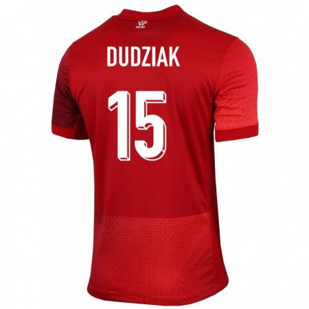 Kandiny Muži Poľsko Aleksandra Dudziak #15 Červená Dresy Idegenbeli Csapatmez 24-26 Triĭká