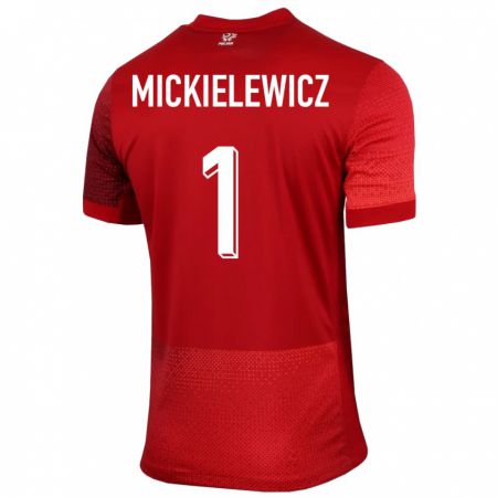 Kandiny Muži Poľsko Aleksander Mickielewicz #1 Červená Dresy Idegenbeli Csapatmez 24-26 Triĭká