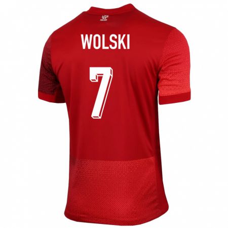 Kandiny Muži Poľsko Filip Wolski #7 Červená Dresy Idegenbeli Csapatmez 24-26 Triĭká