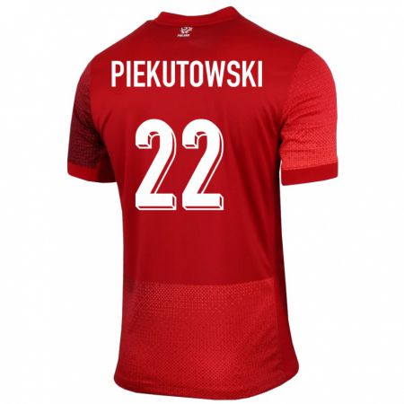 Kandiny Muži Poľsko Milosz Piekutowski #22 Červená Dresy Idegenbeli Csapatmez 24-26 Triĭká