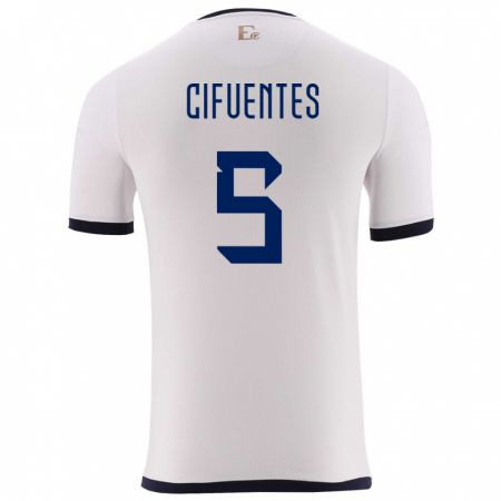 Kandiny Muži Ekvádor Jose Cifuentes #5 Biely Dresy Idegenbeli Csapatmez 24-26 Triĭká