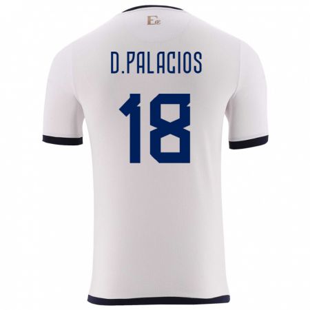 Kandiny Muži Ekvádor Diego Palacios #18 Biely Dresy Idegenbeli Csapatmez 24-26 Triĭká