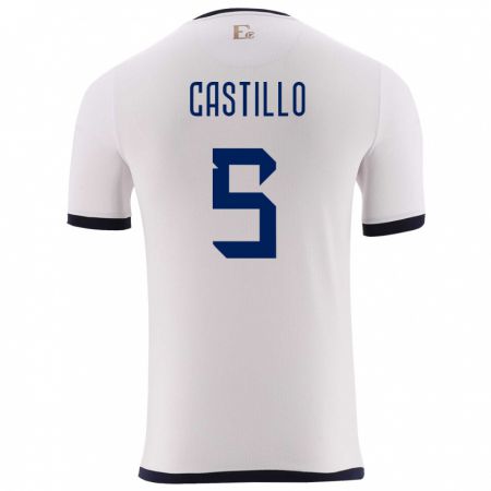 Kandiny Muži Ekvádor Denil Castillo #5 Biely Dresy Idegenbeli Csapatmez 24-26 Triĭká