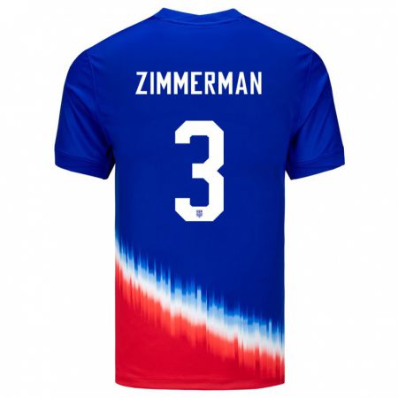 Kandiny Muži Americké Walker Zimmerman #3 Modrá Dresy Idegenbeli Csapatmez 24-26 Triĭká