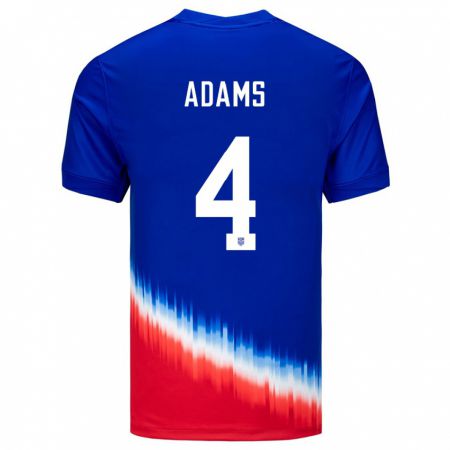 Kandiny Muži Americké Tyler Adams #4 Modrá Dresy Idegenbeli Csapatmez 24-26 Triĭká