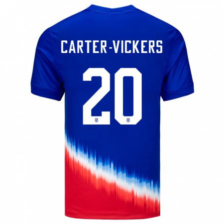 Kandiny Muži Americké Cameron Carter-Vickers #20 Modrá Dresy Idegenbeli Csapatmez 24-26 Triĭká