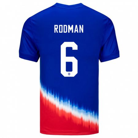 Kandiny Muži Americké Trinity Rodman #6 Modrá Dresy Idegenbeli Csapatmez 24-26 Triĭká