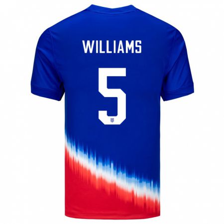 Kandiny Muži Americké Thomas Williams #5 Modrá Dresy Idegenbeli Csapatmez 24-26 Triĭká