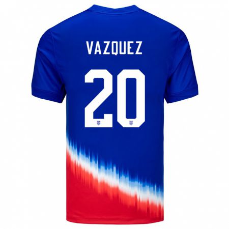 Kandiny Muži Americké David Vazquez #20 Modrá Dresy Idegenbeli Csapatmez 24-26 Triĭká