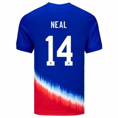 Kandiny Muži Americké Jalen Neal #14 Modrá Dresy Idegenbeli Csapatmez 24-26 Triĭká