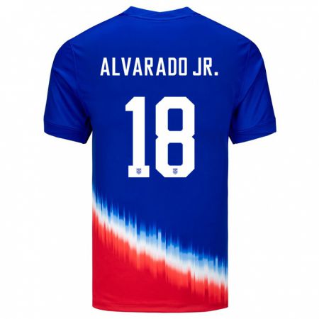 Kandiny Muži Americké Alejandro Alvarado Jr #18 Modrá Dresy Idegenbeli Csapatmez 24-26 Triĭká