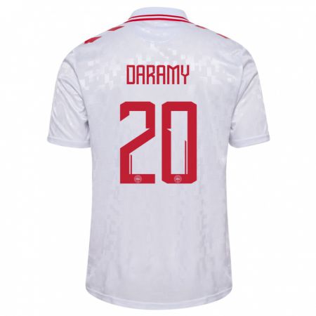 Kandiny Muži Dánsko Mohamed Daramy #20 Biely Dresy Idegenbeli Csapatmez 24-26 Triĭká