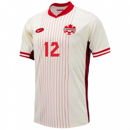 Kandiny Muži Kanada Iké Ugbo #12 Biely Dresy Idegenbeli Csapatmez 24-26 Triĭká
