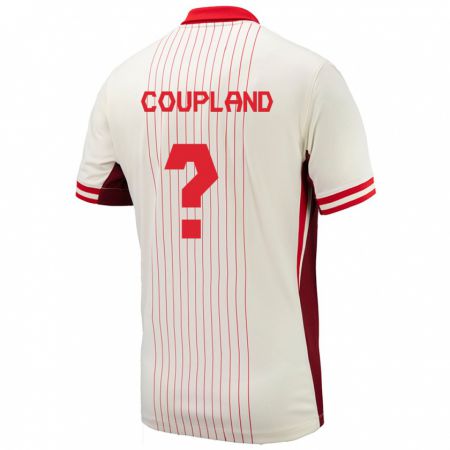 Kandiny Muži Kanada Antoine Coupland #0 Biely Dresy Idegenbeli Csapatmez 24-26 Triĭká