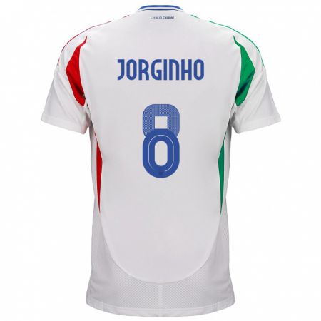 Kandiny Muži Taliansko Jorginho #8 Biely Dresy Idegenbeli Csapatmez 24-26 Triĭká