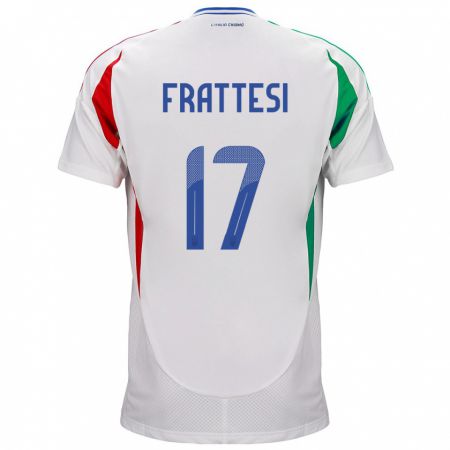 Kandiny Muži Taliansko Davide Frattesi #17 Biely Dresy Idegenbeli Csapatmez 24-26 Triĭká