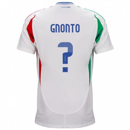 Kandiny Muži Taliansko Wilfried Gnonto #0 Biely Dresy Idegenbeli Csapatmez 24-26 Triĭká