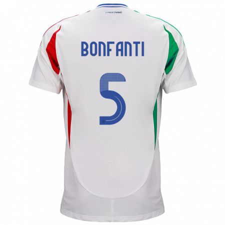 Kandiny Muži Taliansko Giovanni Bonfanti #5 Biely Dresy Idegenbeli Csapatmez 24-26 Triĭká