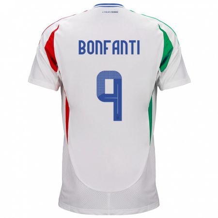 Kandiny Muži Taliansko Nicholas Bonfanti #9 Biely Dresy Idegenbeli Csapatmez 24-26 Triĭká