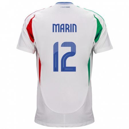 Kandiny Muži Taliansko Renato Marin #12 Biely Dresy Idegenbeli Csapatmez 24-26 Triĭká