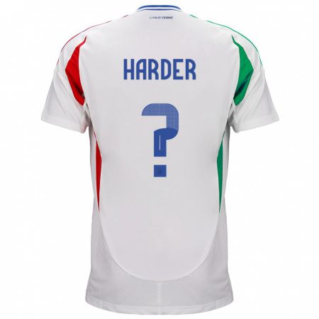 Kandiny Muži Taliansko Jonas Harder #0 Biely Dresy Idegenbeli Csapatmez 24-26 Triĭká