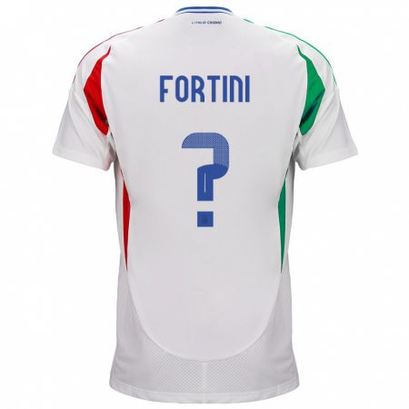 Kandiny Muži Taliansko Niccolò Fortini #0 Biely Dresy Idegenbeli Csapatmez 24-26 Triĭká