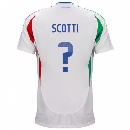 Kandiny Muži Taliansko Filippo Scotti #0 Biely Dresy Idegenbeli Csapatmez 24-26 Triĭká