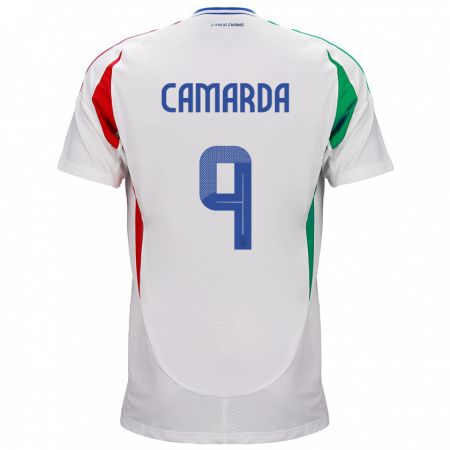 Kandiny Muži Taliansko Francesco Camarda #9 Biely Dresy Idegenbeli Csapatmez 24-26 Triĭká