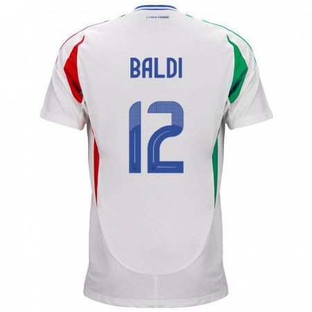 Kandiny Muži Taliansko Rachele Baldi #12 Biely Dresy Idegenbeli Csapatmez 24-26 Triĭká