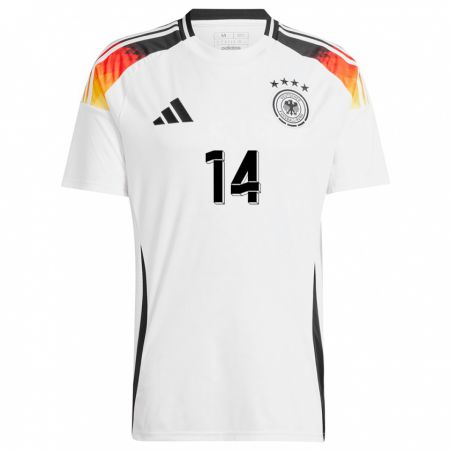 Kandiny Ženy Nemecko Jamal Musiala #14 Biely Dresy Hazai Csapatmez 24-26 Triĭká