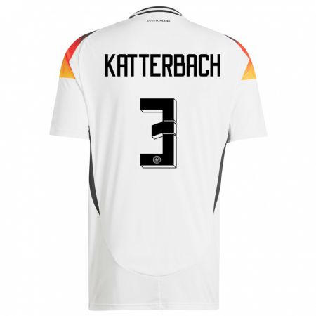 Kandiny Ženy Nemecko Noah Katterbach #3 Biely Dresy Hazai Csapatmez 24-26 Triĭká