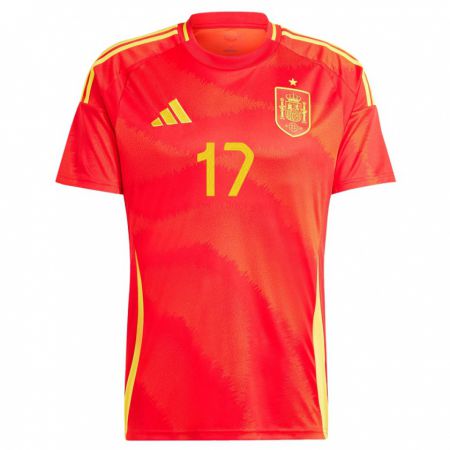 Kandiny Ženy Španielsko Ivan Garriel #17 Červená Dresy Hazai Csapatmez 24-26 Triĭká