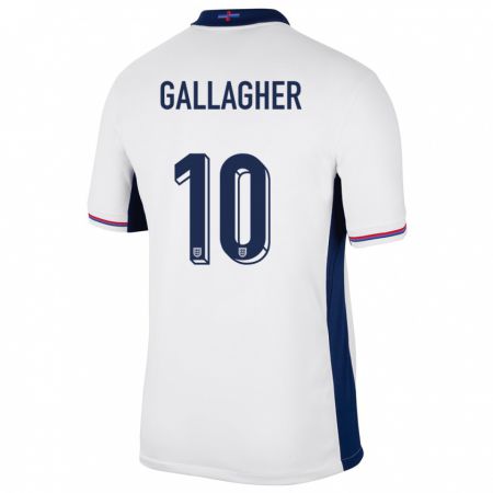 Kandiny Ženy Anglicko Conor Gallagher #10 Biely Dresy Hazai Csapatmez 24-26 Triĭká