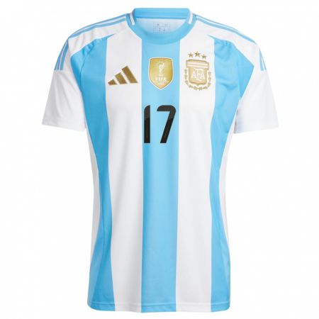 Kandiny Ženy Argentína Papu Gomez #17 Biela Modrá Dresy Hazai Csapatmez 24-26 Triĭká