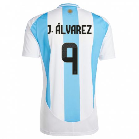 Kandiny Ženy Argentína Julian Alvarez #9 Biela Modrá Dresy Hazai Csapatmez 24-26 Triĭká