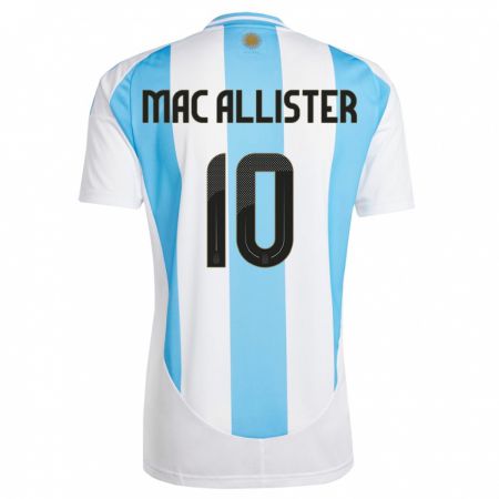 Kandiny Ženy Argentína Alexis Mac Allister #10 Biela Modrá Dresy Hazai Csapatmez 24-26 Triĭká